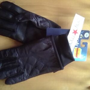 Black Leather Gloves